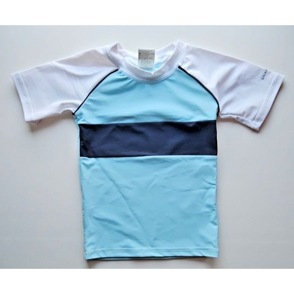 NWOT Snapper Rock Unisex Toddler White/Blue/Navy Swim Shirt Sz 2 (1-2yrs.)